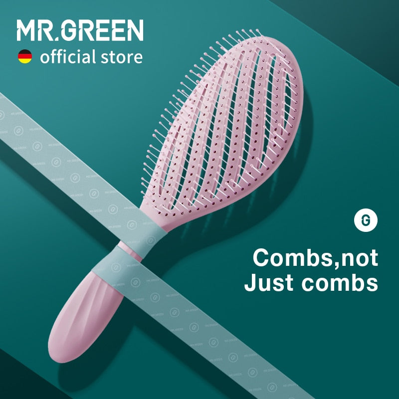 MR. GREEN™ Hollow Hair Brush - Scalp Massage & Detangling