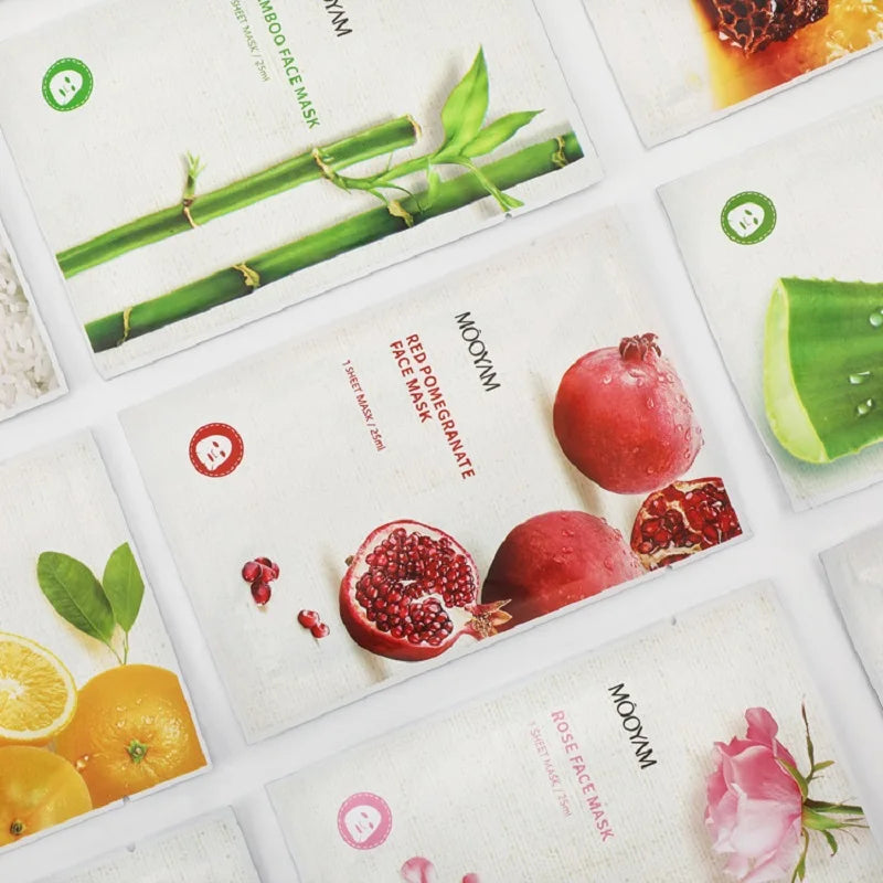 Fruit & Plant Facial Sheet Masks 10pcs